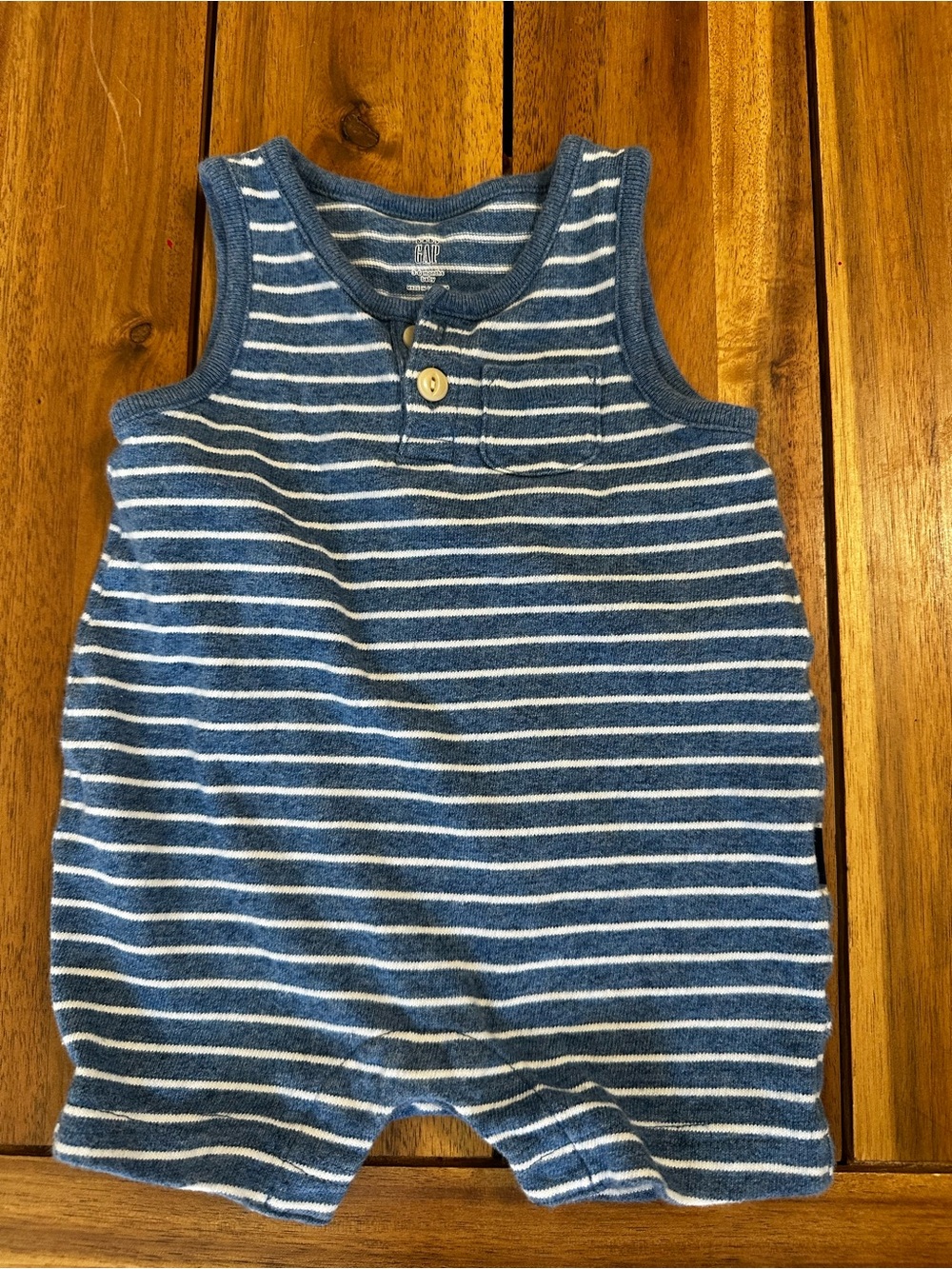 Baby GAP Kids Light Blue and White Striped Tank Romper size 3-6m
